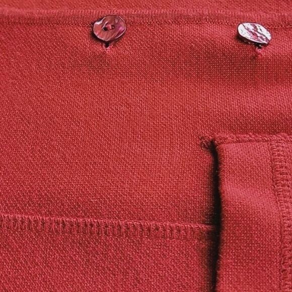 Vtg 90s Rodier cranberry wool-blend cardigan jacket - Picture 14 of 15